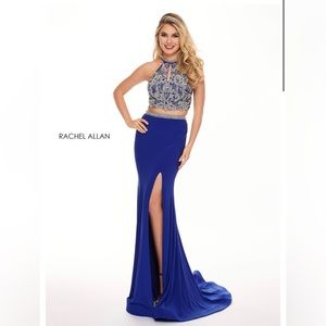 RACHEL ALLAN ROYAL BLUE DRESS (TOP IS SIZE 6 & SKIRT IS SIZE 8)